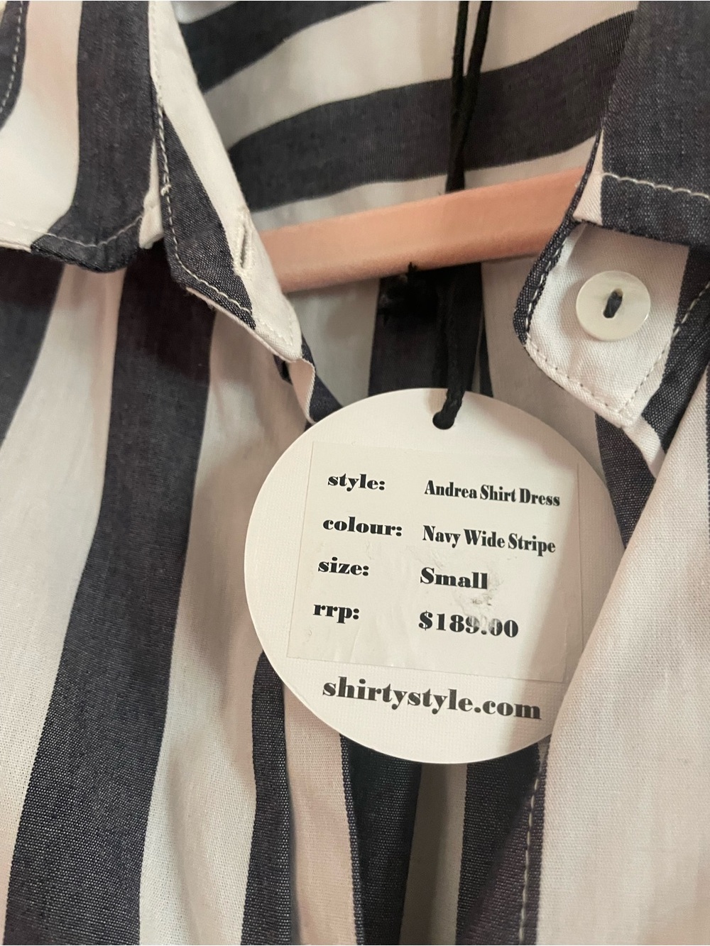 Shirty Luxury Brand Striped Midi Shirt Dress - Black & White - Sz S - NWT - Picture 9 of 12